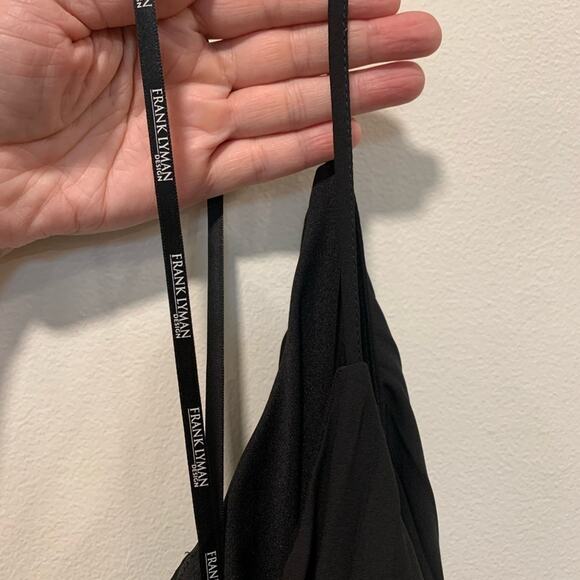 Frank Lyman Accordion Asymmetrical Top Sz 8 Black‎ Cocktail Evening Going Out - Picture 7 of 7